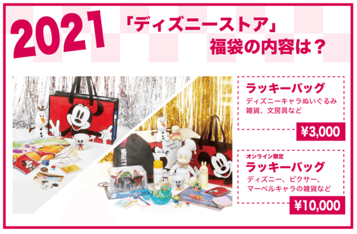 2021年 ディズニーストア福袋の内容は？
